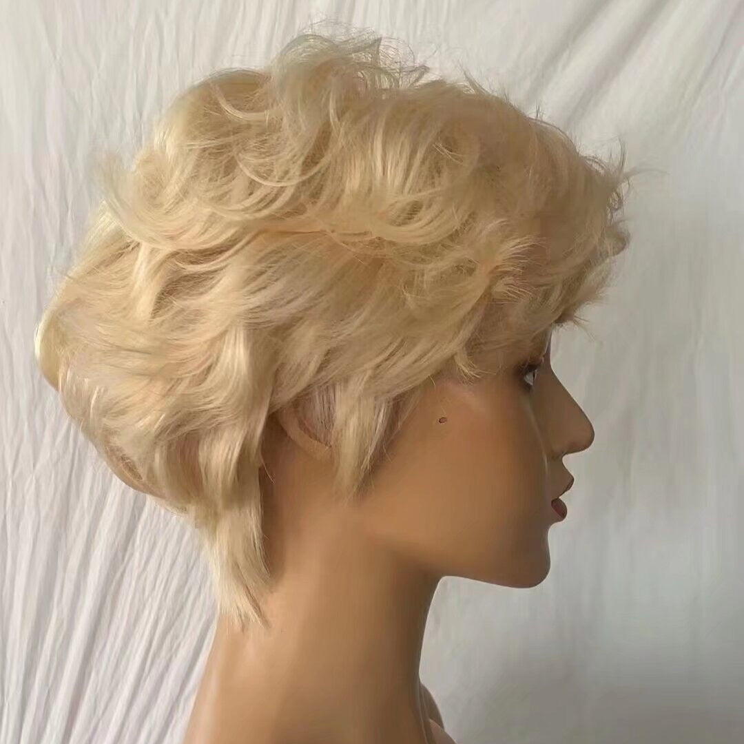 Blonde Pixie Cut Lace Frontal Natural Wave 13x4 Brazilian Hair for Black Women