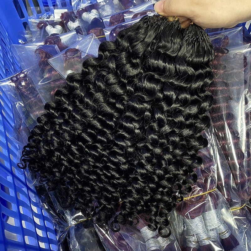 crochet human hair extension Pre-Separated Crochet Hair Reusable Micro Twists
