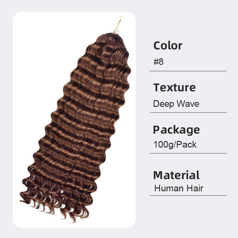 crochet human hair deep wave Brown color Pre-Separated Crochet Hair