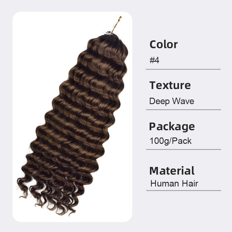 crochet human hair deep wave Brown color Pre-Separated Crochet Hair