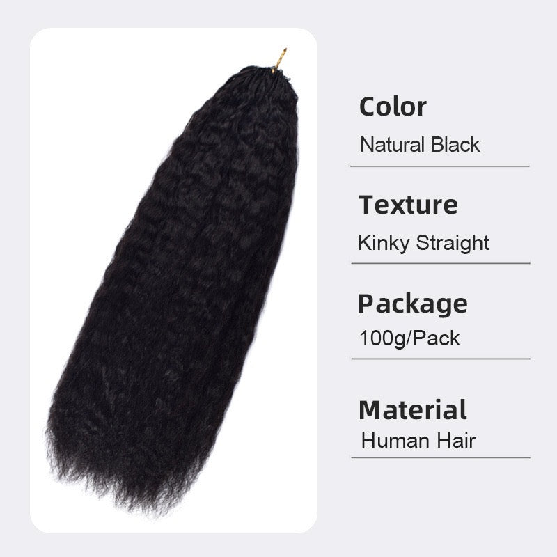 Human crochet hair extension Pre-Separated Crochet Hair Reusable Micro Twists