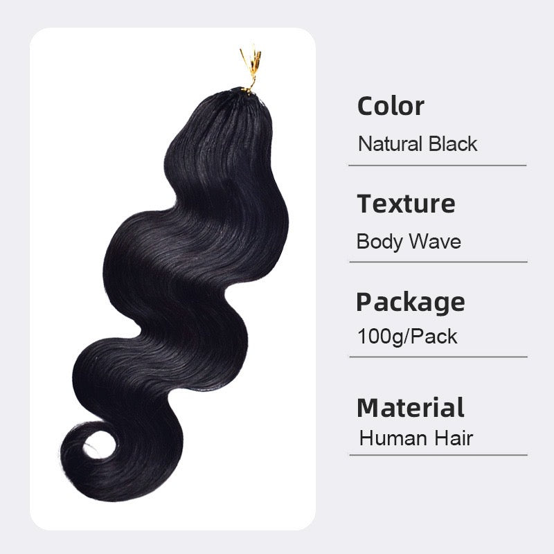 Human crochet hair extension Pre-Separated Crochet Hair Reusable Micro Twists