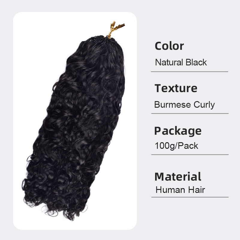 Human crochet hair extension Pre-Separated Crochet Hair Reusable Micro Twists