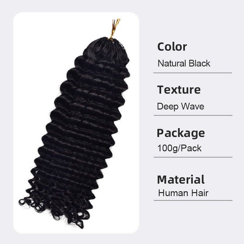 Human crochet hair extension Pre-Separated Crochet Hair Reusable Micro Twists