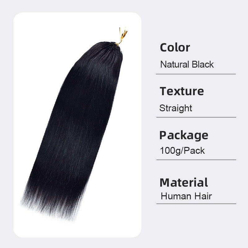 Human crochet hair extension Pre-Separated Crochet Hair Reusable Micro Twists
