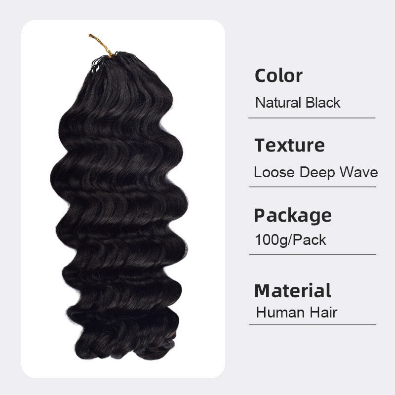 Human crochet hair extension Pre-Separated Crochet Hair Reusable Micro Twists