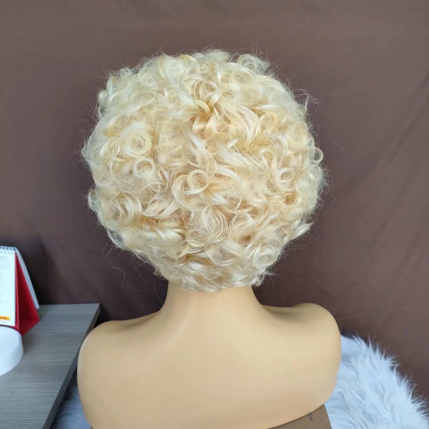 blonde curly pixie cut lace wig