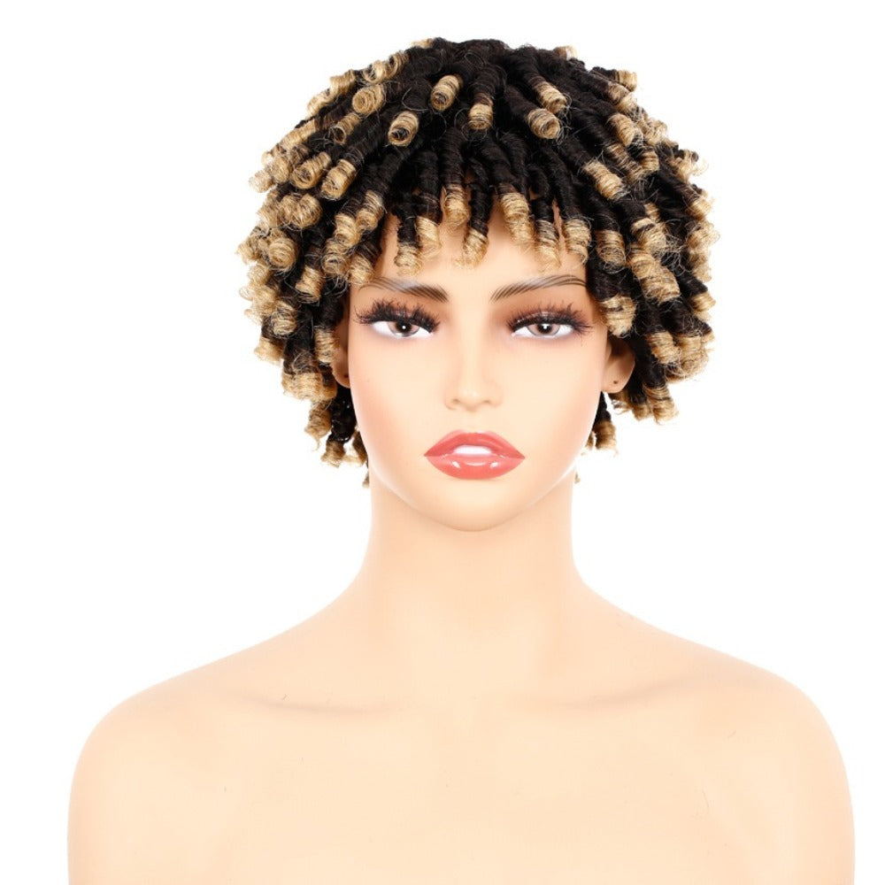 Short Braided Wigs Human Hair Dreadlock Wig Ombre Twist Braids Wig for Black Women