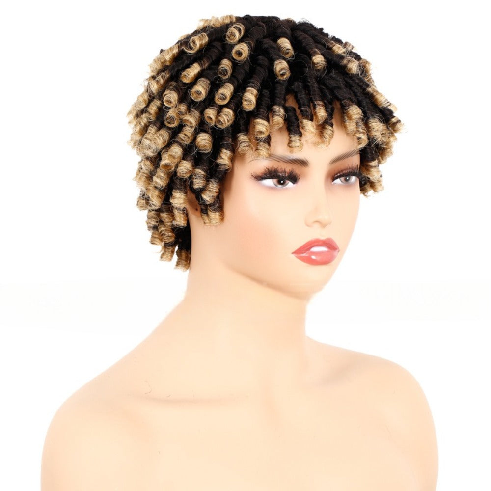 Short Braided Wigs Human Hair Dreadlock Wig Ombre Twist Braids Wig for Black Women