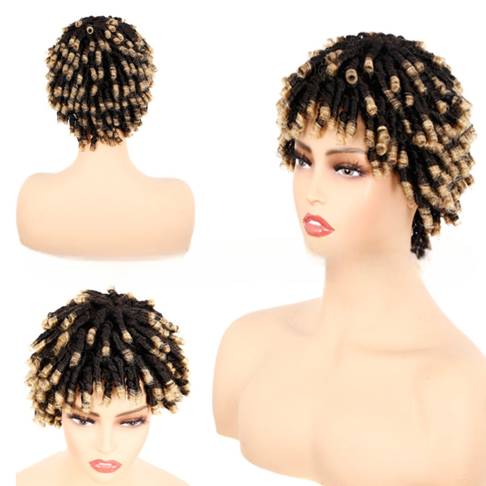 Short Braided Wigs Human Hair Dreadlock Wig Ombre Twist Braids Wig for Black Women