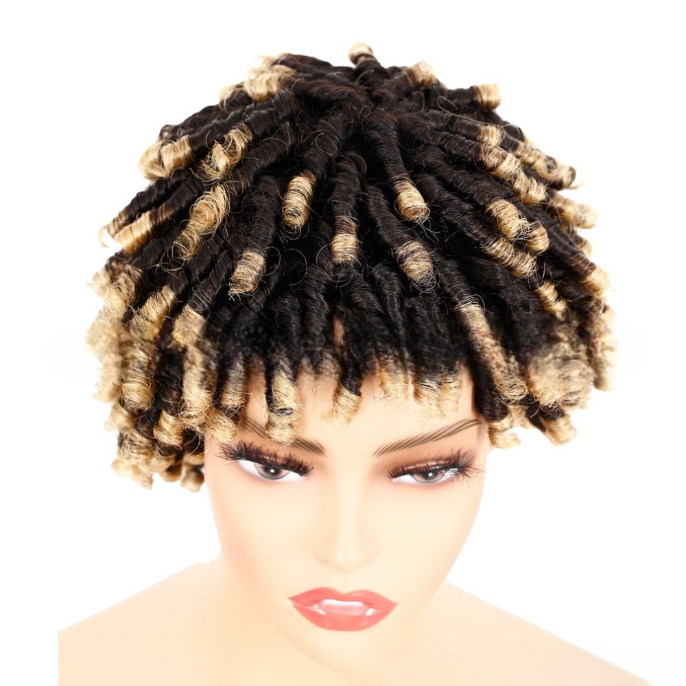 Short Braided Wigs Human Hair Dreadlock Wig Ombre Twist Braids Wig for Black Women