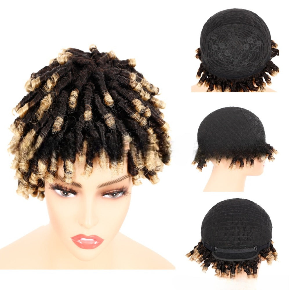 Short Braided Wigs Human Hair Dreadlock Wig Ombre Twist Braids Wig for Black Women