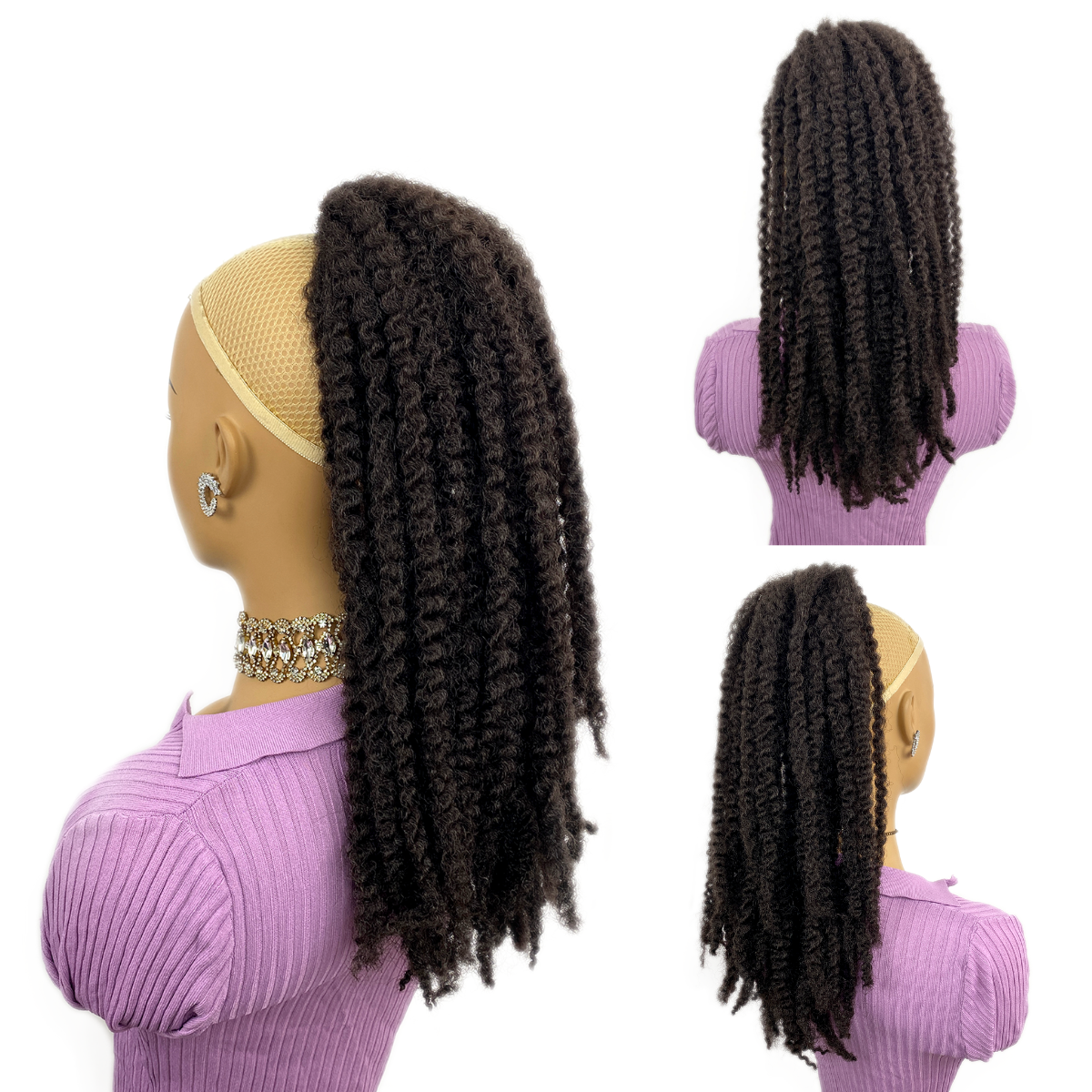 Marley Hair Drawstring Ponytail 18inch Afro Kinky Jamaican Twist Ponytail