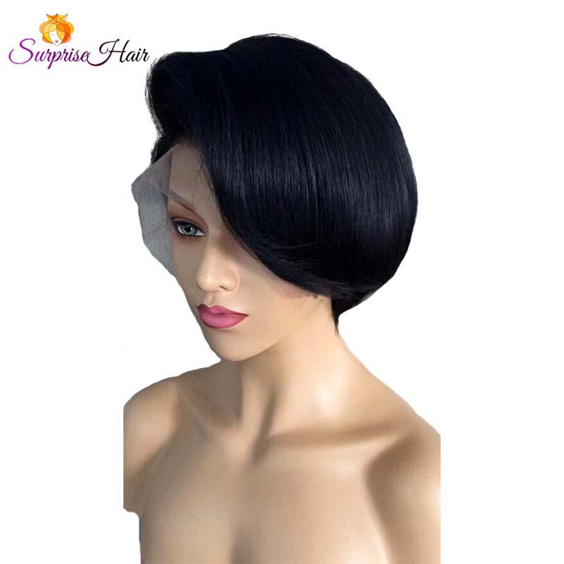 black full lace short pixie cut wig