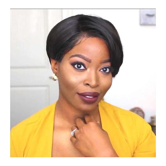 new pixie cut human hair wig for black women