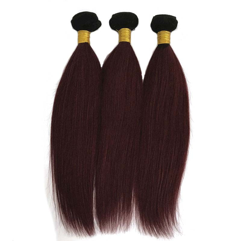 #1B99J ombre human hair bundles straight for Black women