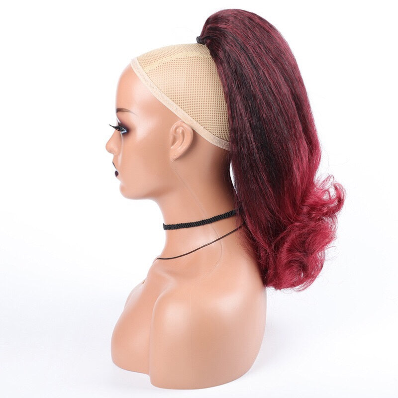 #TB/Bug16inch Yaki Straight Drawstring Ponytail Hair Extension