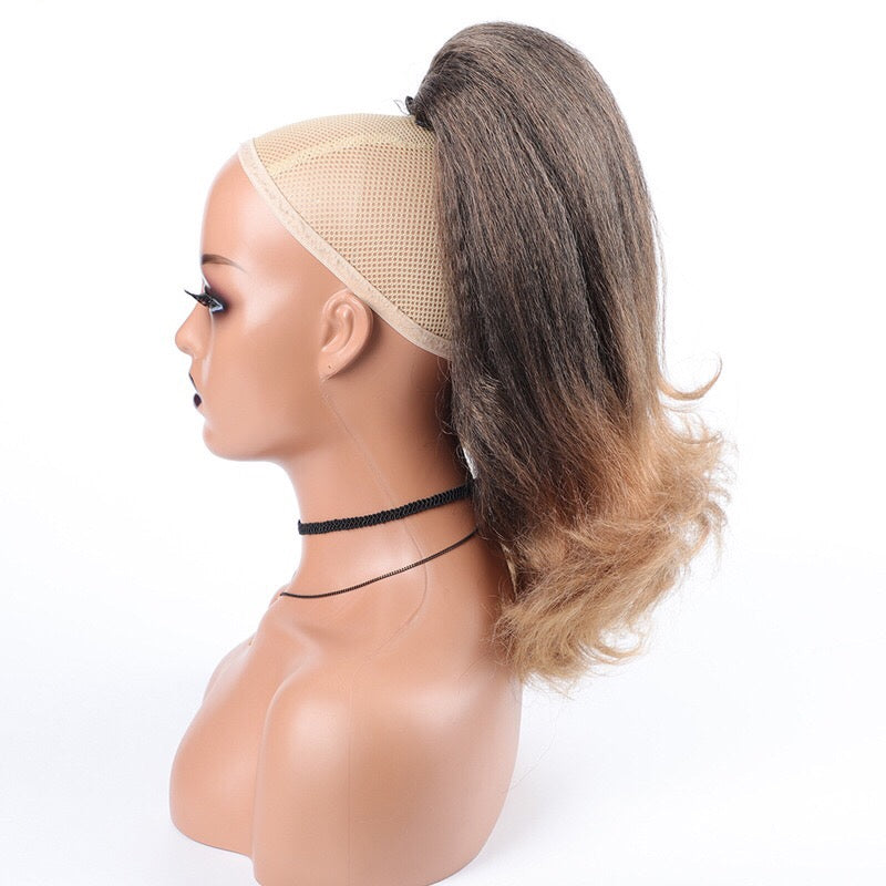 #TB/2716inch Yaki Straight Drawstring Ponytail Hair Extension