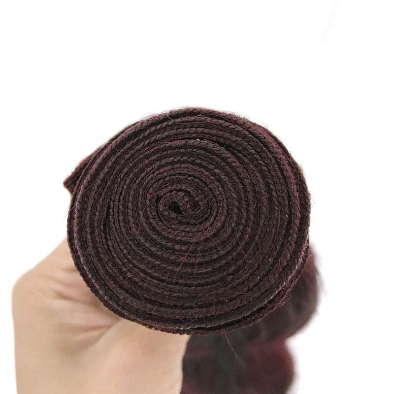 99J wine red body wave hair