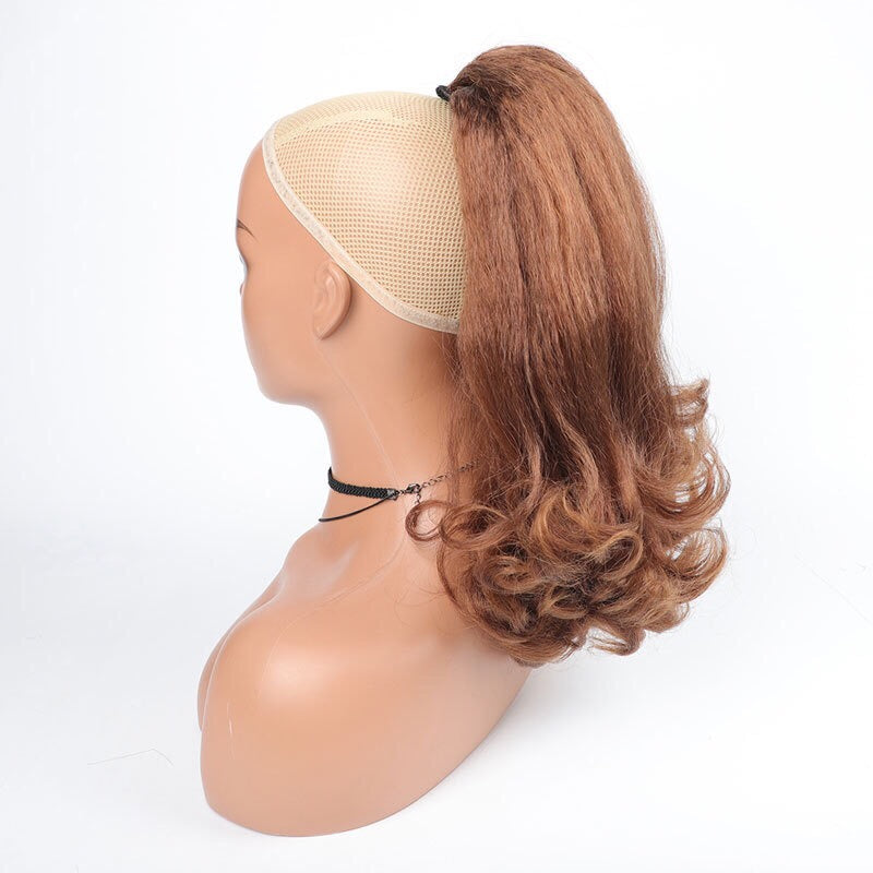 #30 16inch Yaki Straight Drawstring Ponytail Hair Extension