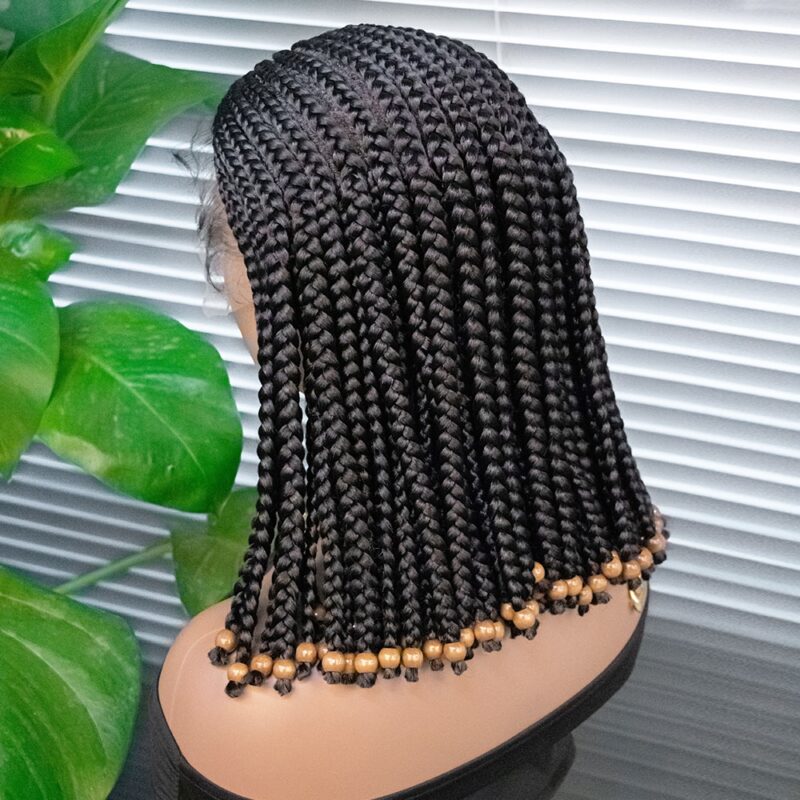 14 Inch Short Bob Wig Braided Wigs Synthetic Braiding Hair for Black Women