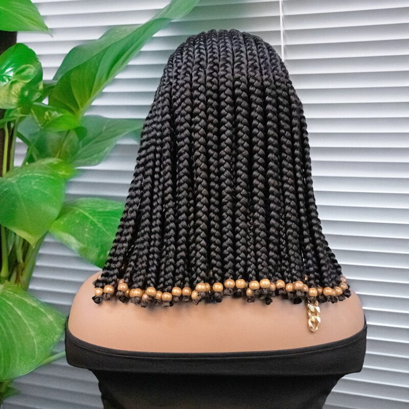 14 Inch Short Bob Wig Braided Wigs Synthetic Braiding Hair for Black Women