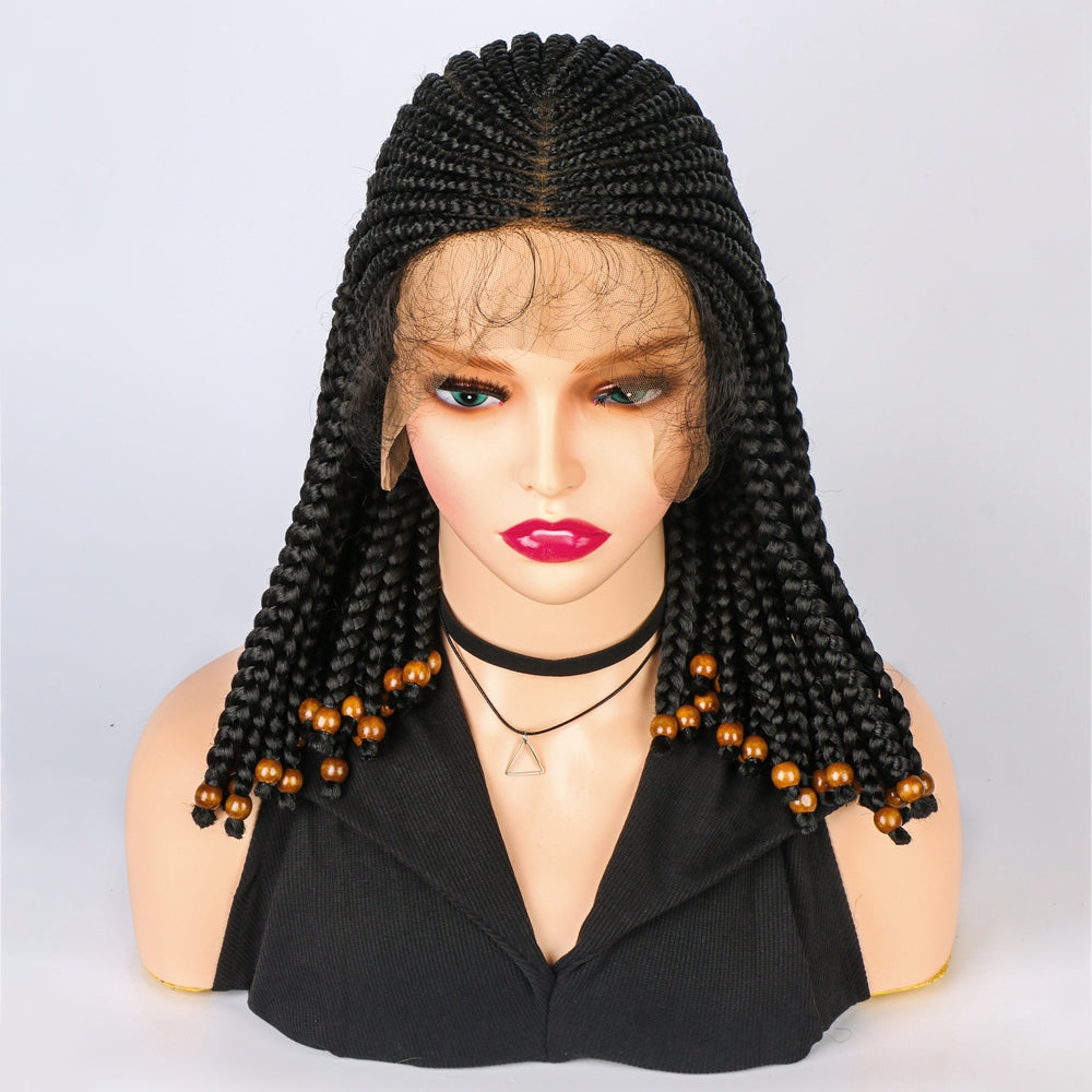 14 Inch Short Bob Wig Braided Wigs Synthetic Braiding Hair for Black Women