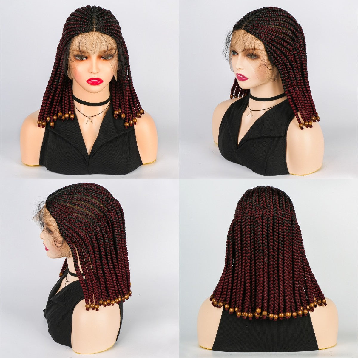 14 Inch Short Bob Wig Braided Wigs Synthetic Braiding Hair for Black Women