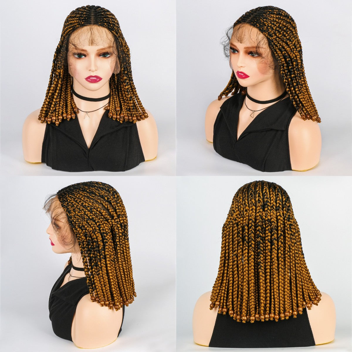 14 Inch Short Bob Wig Braided Wigs Synthetic Braiding Hair for Black Women