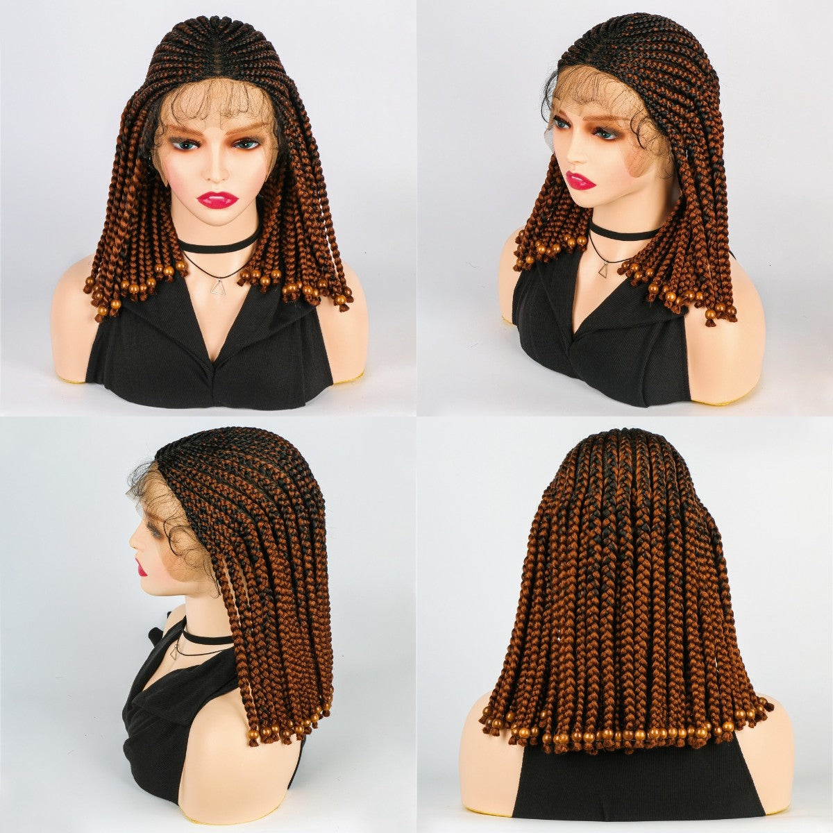 14 Inch Short Bob Wig Braided Wigs Synthetic Braiding Hair for Black Women