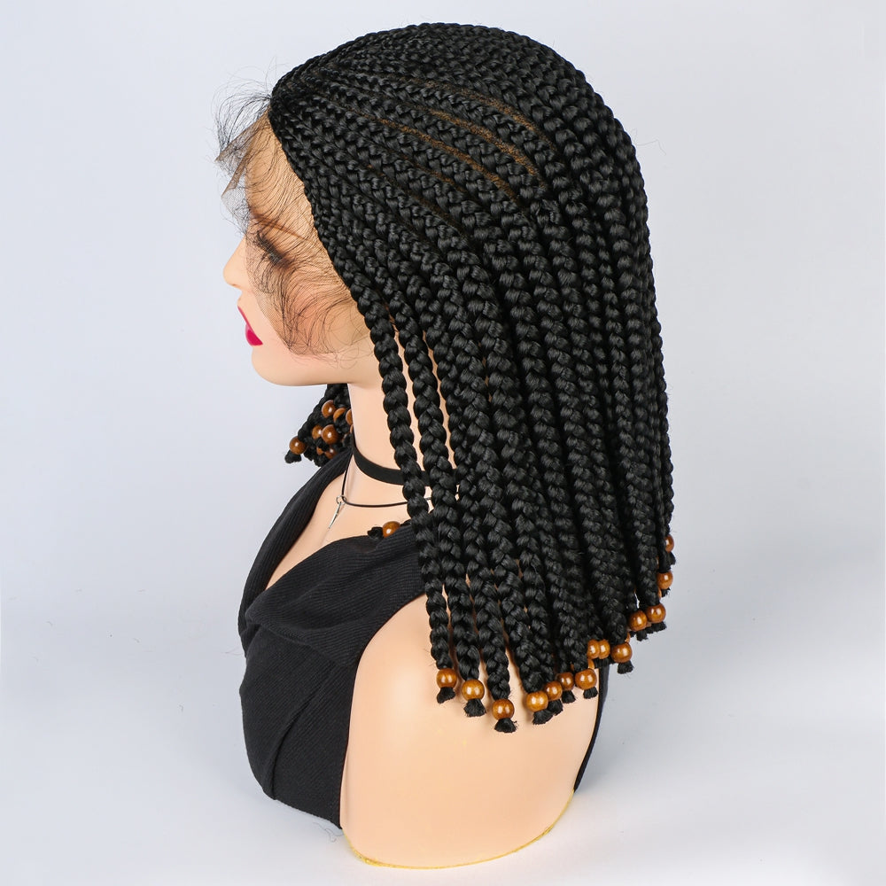 14 Inch Short Bob Wig Braided Wigs Synthetic Braiding Hair for Black Women