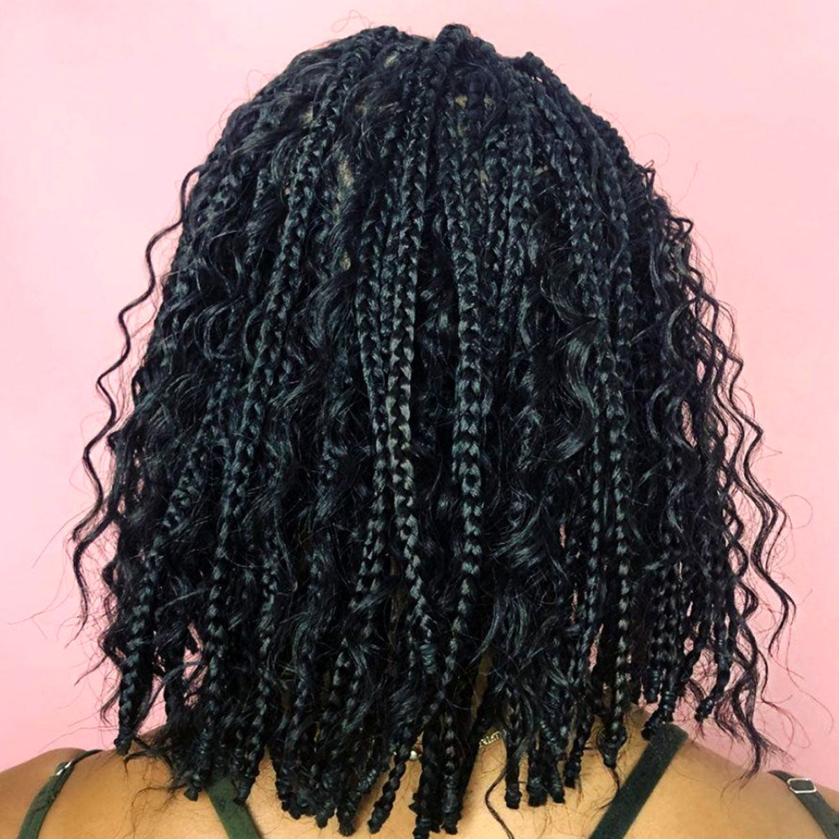 Short Braided Bob Wig 14inch Curly Box Braid Wig
