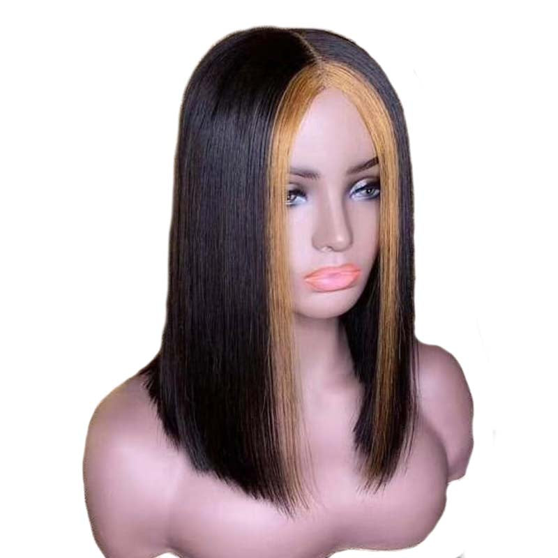 lace front wig bob mixed color
