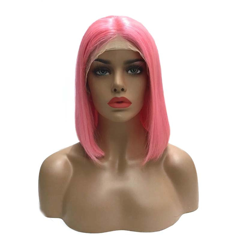 light pink lace wig bob