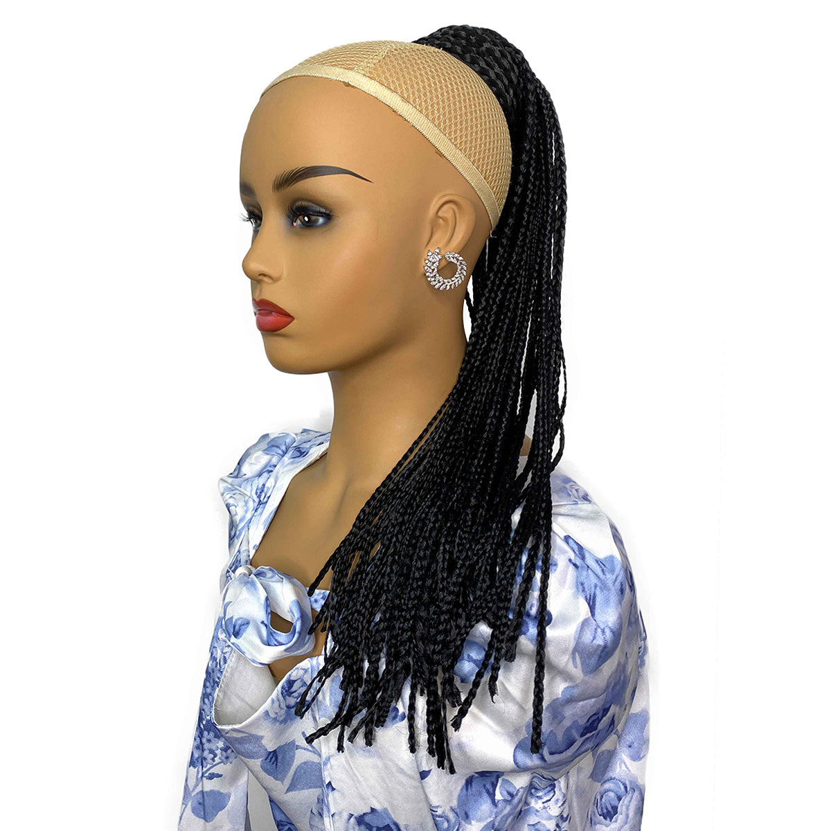 Micro Box Braided Ponytail Drawstring Hair