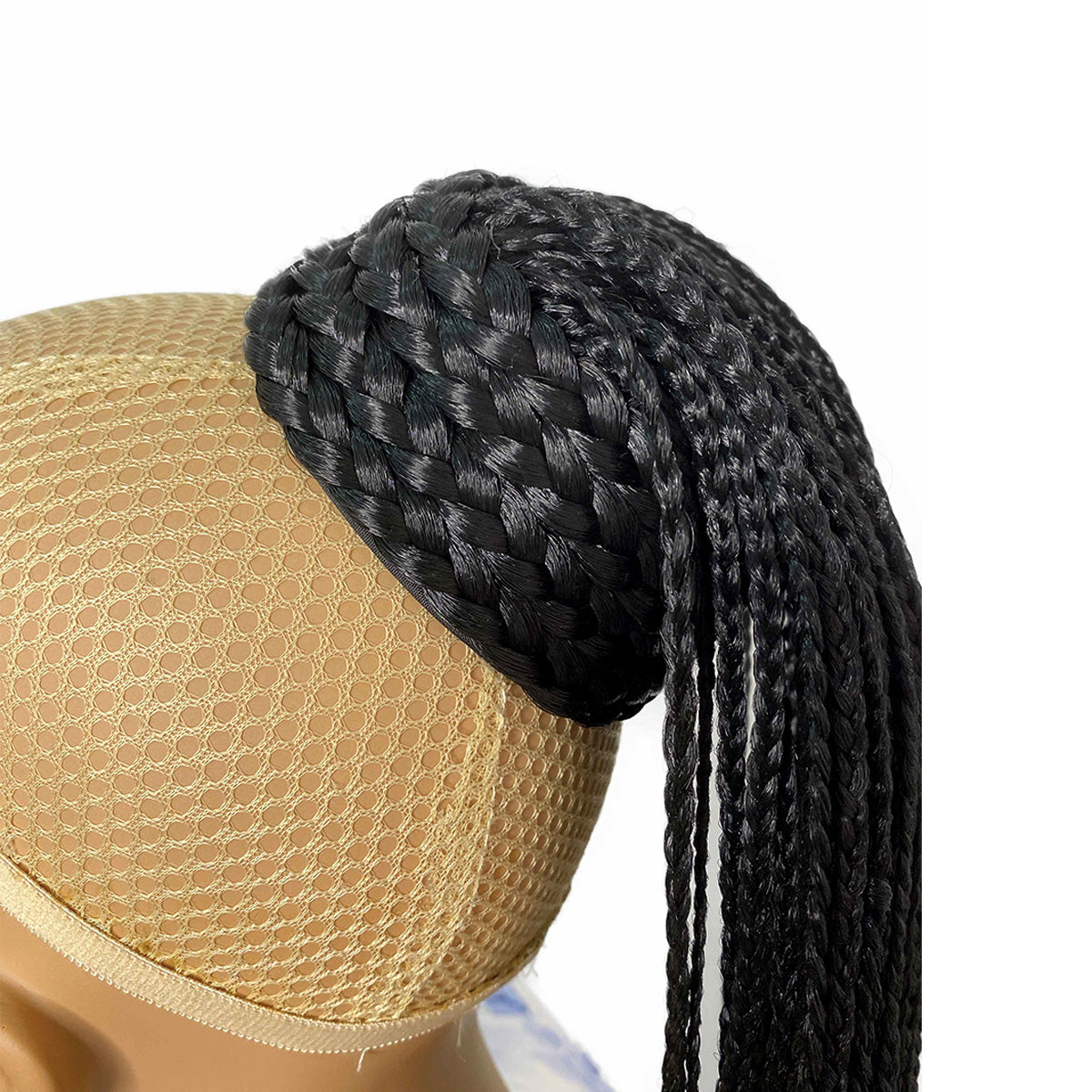 Micro Box Braided Ponytail Drawstring Black Ponytail