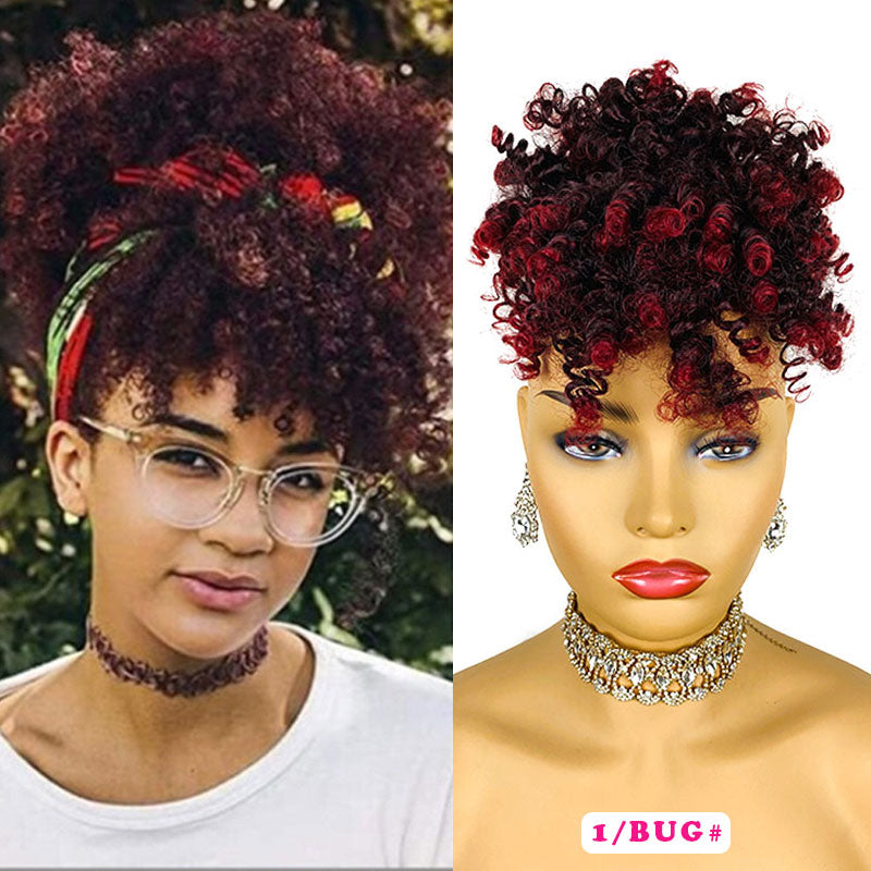 1B/bug Afro Puff With Bangs