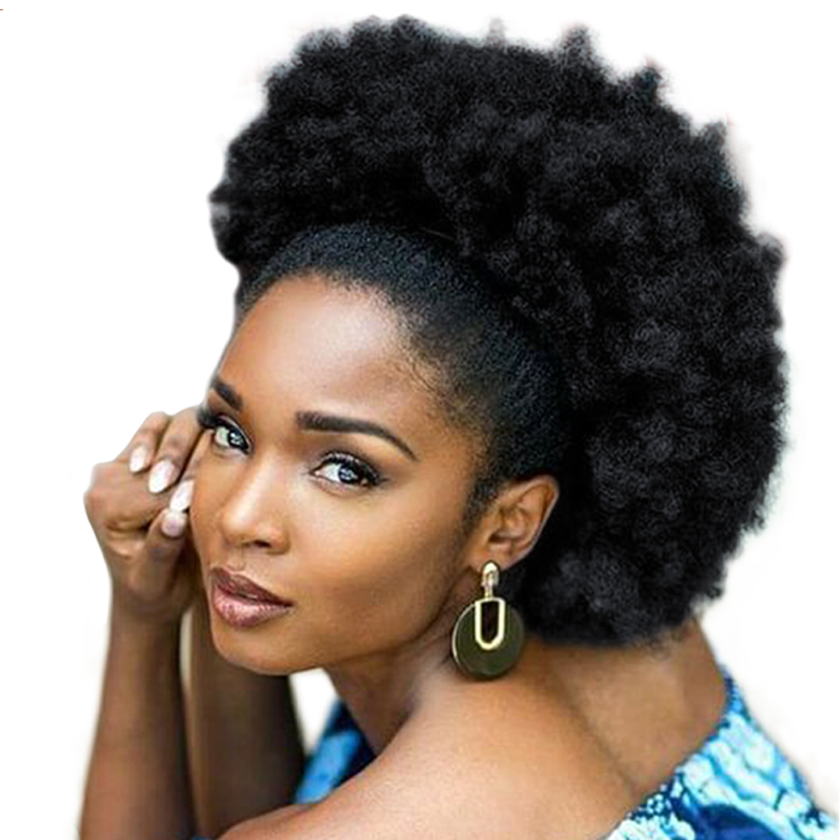 12inch Super Large Afro Puff Ponytail Afro Kinky Bun High Puff for Black Women Media 1 of 7