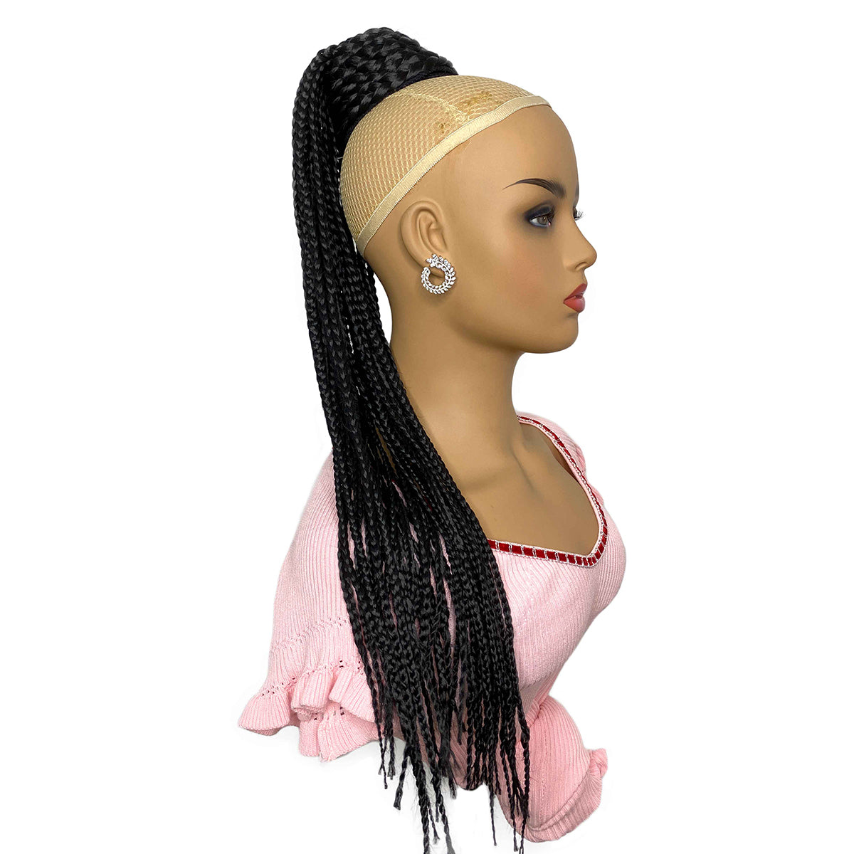 Box Braided Ponytail Hair Extension Long drawstring ponytail Vavanga