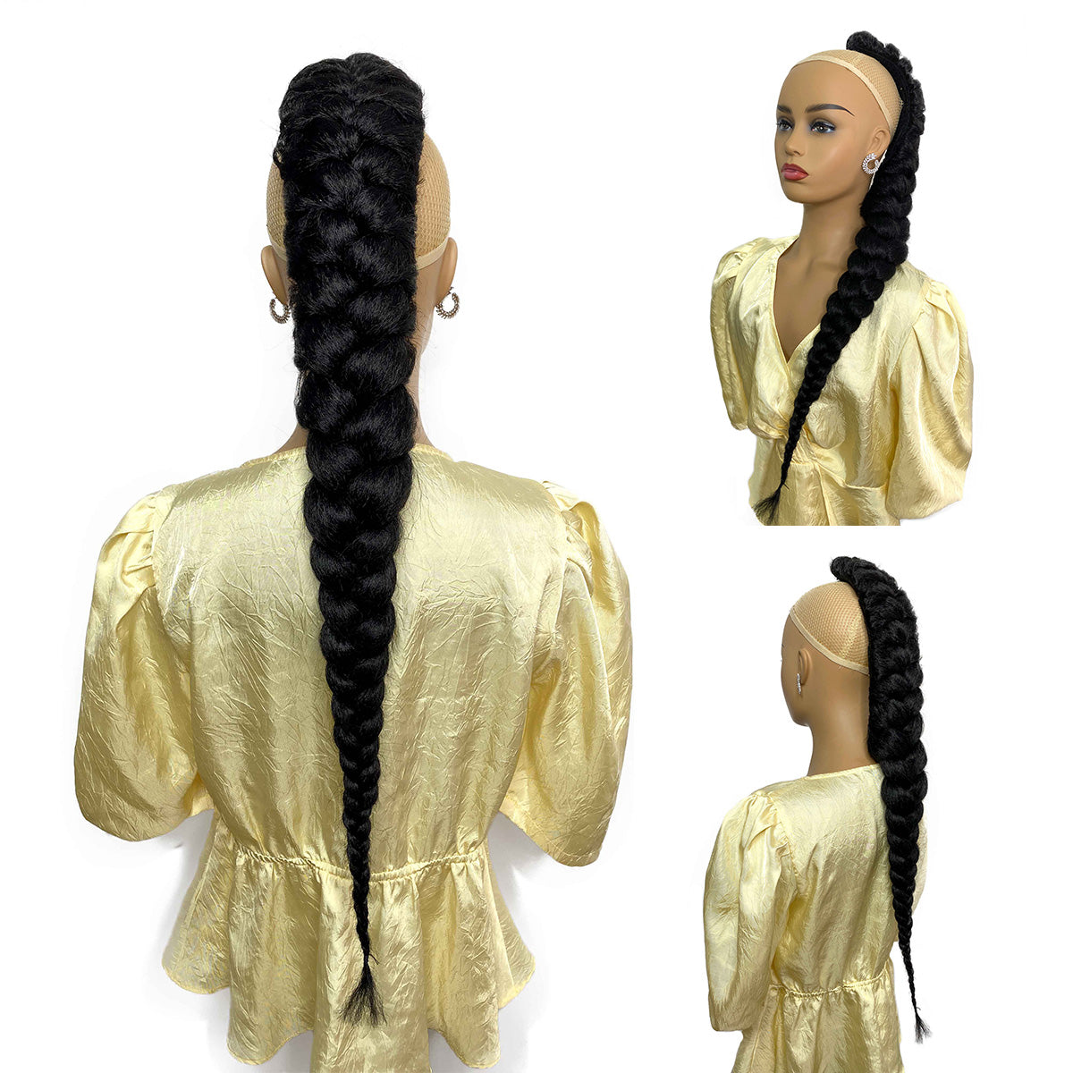 Long Braided Ponytail Extension 30inch Fishtail Braid Ponytail for Women