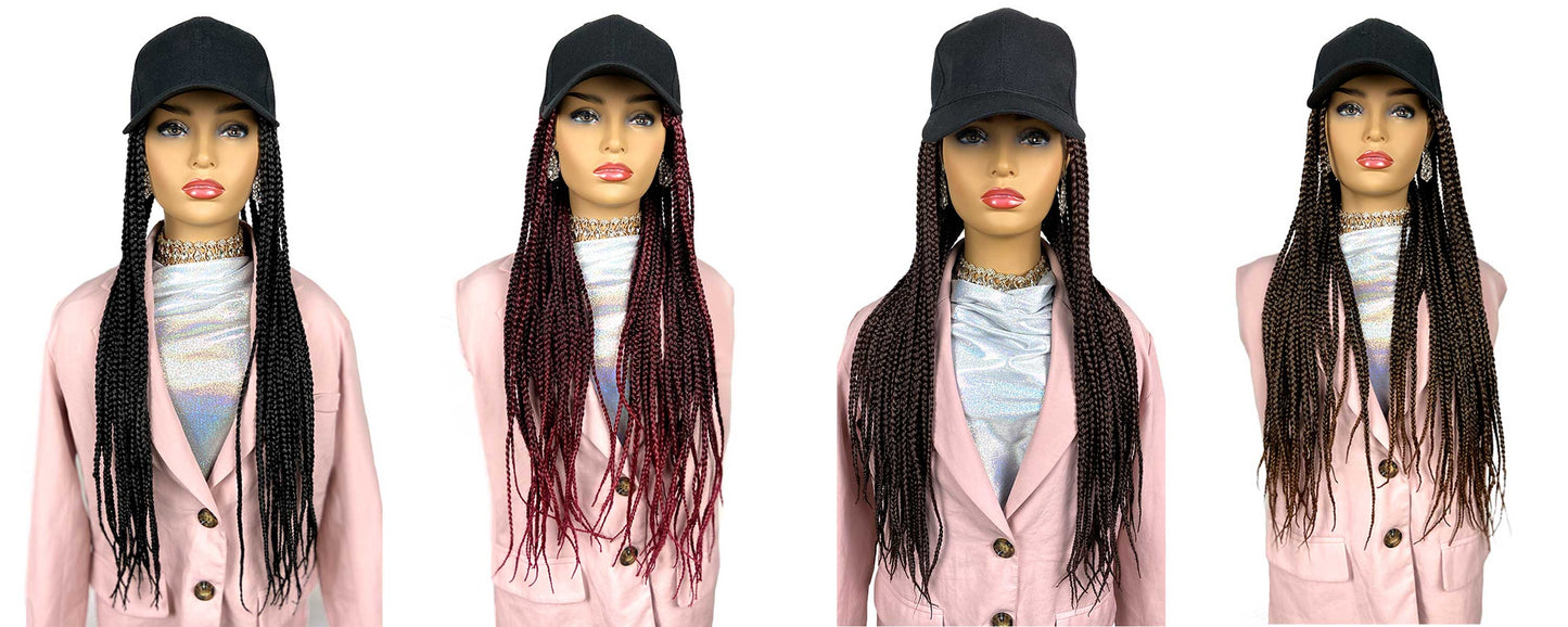ombre box braid hat