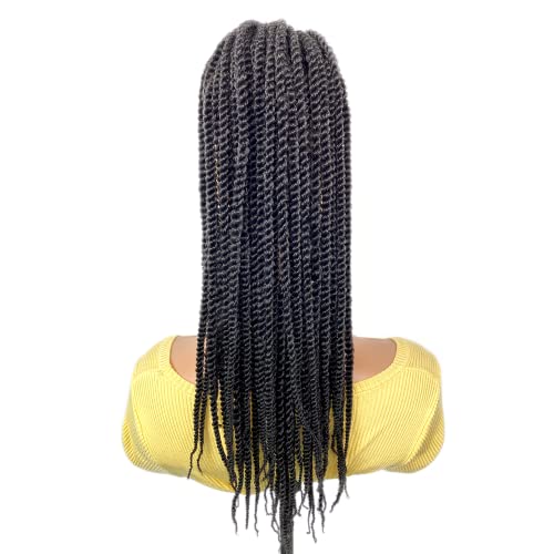 VAVANGA 2X Senegalese Twist Braid Ponytail 20inch Drawstring Ponytail Black Women