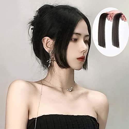 VAVANGA Long Bangs Clip in Hair Piece, Synthetic Hair Princess Bangs Thick Middle Part Bangs