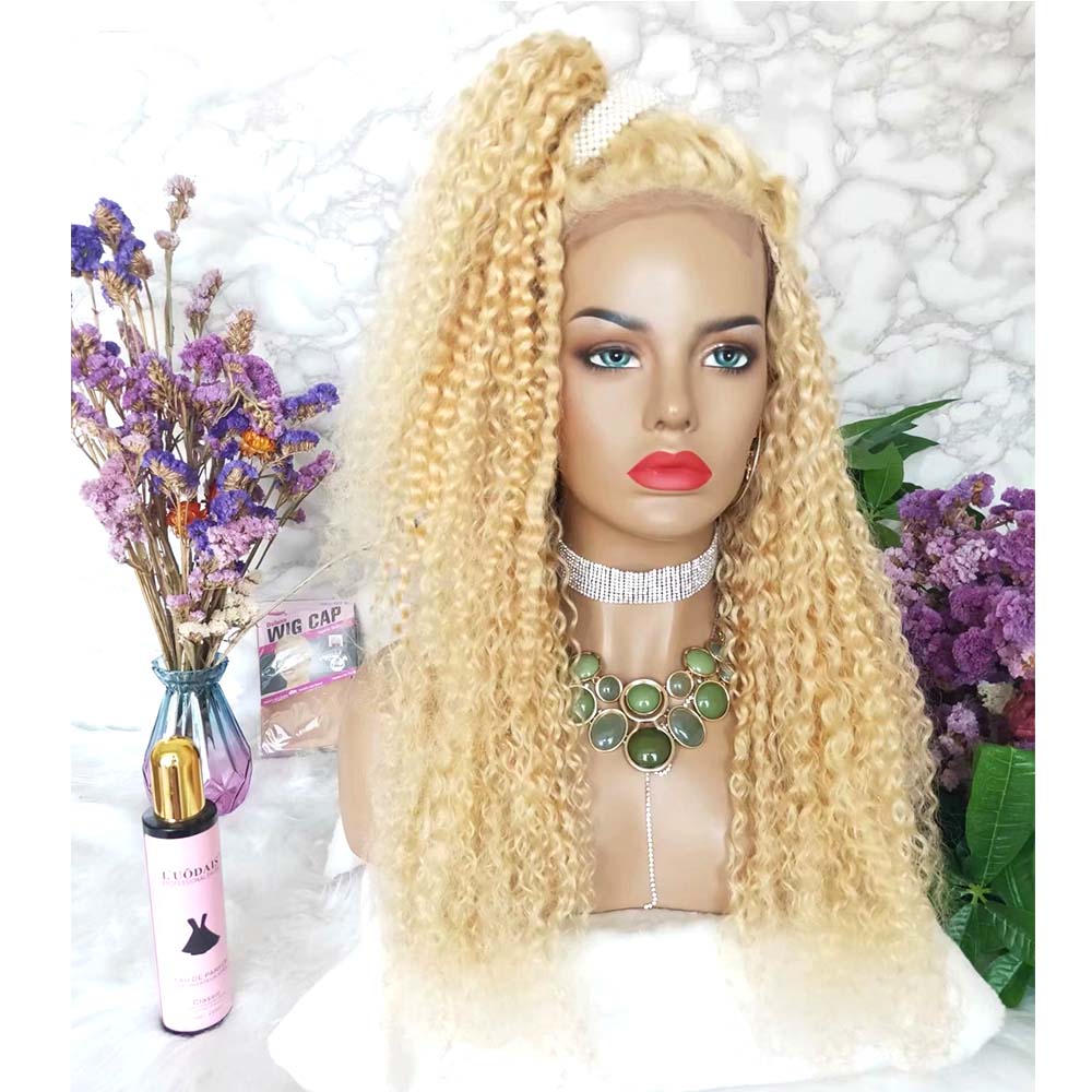 4x4 lace closure wig blonde deep wave for Black Women