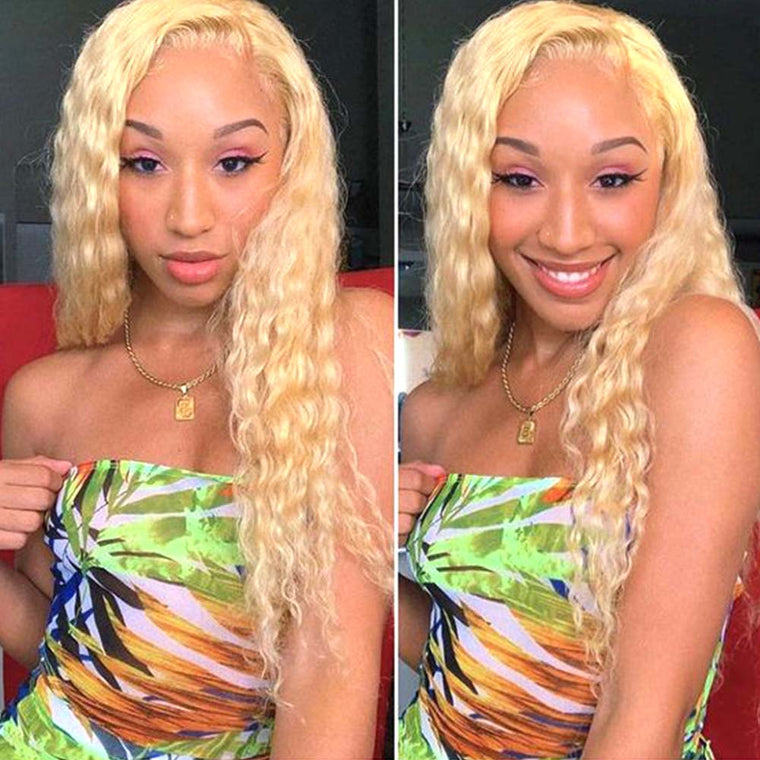 Blonde Deep Wave 4x4 Lace Closure Wig Human Hair #613  Surprisehair