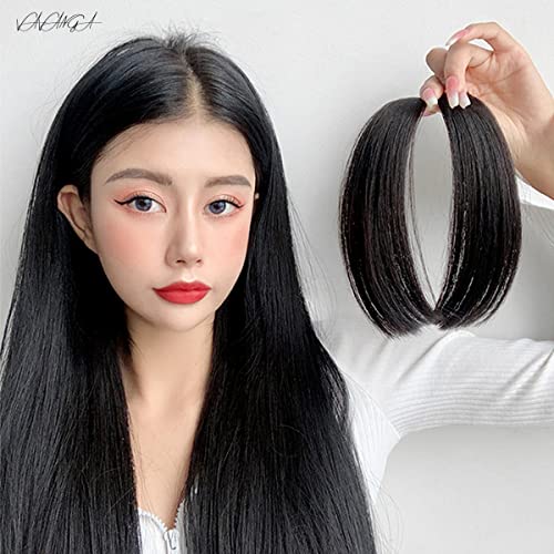 VAVANGA Long Bangs Clip in Hair Piece, Synthetic Hair Princess Bangs Thick Middle Part Bangs