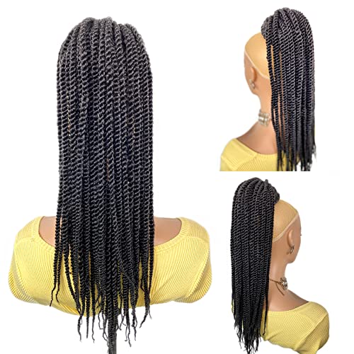 VAVANGA 2X Senegalese Twist Braid Ponytail 20inch Drawstring Ponytail Black Women