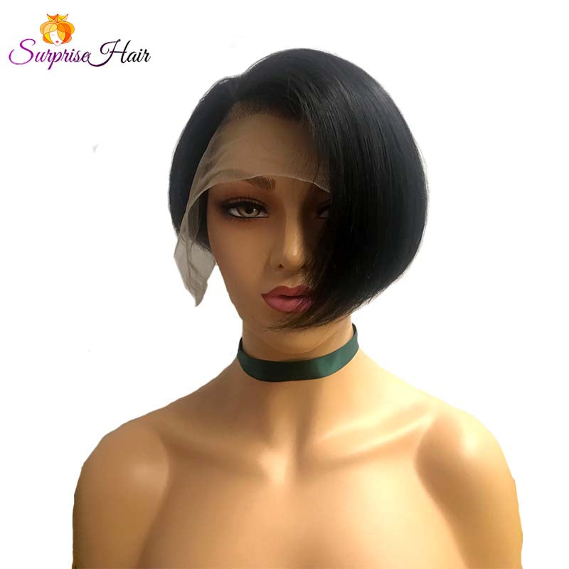 straight pixie cut human hair wig