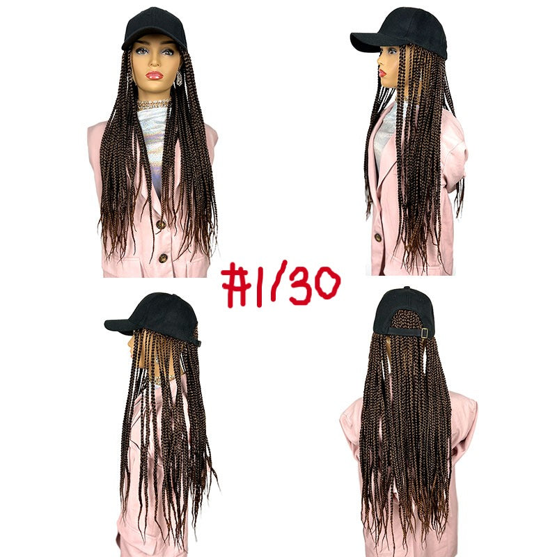 3X Box Braids with Baseball Cap 24 Inch Braided Hat Wig Surprisehair