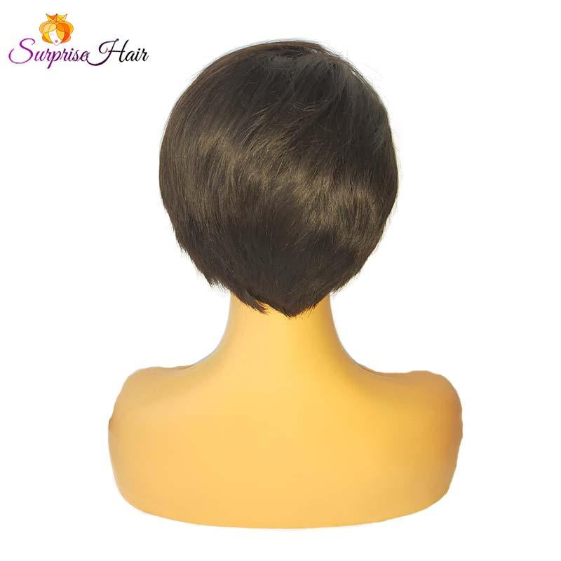 quality pixie cut wig human hair straight for black women